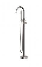 Elegant FAT-8001BNK - Steven Floor Mounted Roman Tub Faucet with Handshower in Brushed Nickel