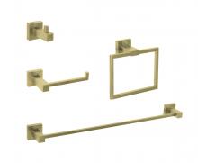Elegant HWB-12S4BGD - Isla 4-piece Bathroom Hardware Set in Brushed Gold