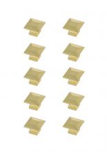Elegant KB2025-GD-10PK - Cecil 1.3" Brushed Gold Square Knob Multipack (Set of 10)