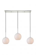 Elegant LD2237C - Baxter 3 Lights Chrome Pendant with Frosted White Glass