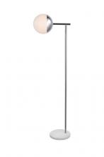 Elegant LD6100C - Eclipse 1 Light Chrome Floor Lamp with Frosted White Glass