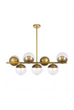 Elegant LD6139BR - Eclipse 7 Lights Brass Pendant with Clear Glass