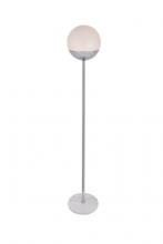 Elegant LD6148C - Eclipse 1 Light Chrome Floor Lamp with Frosted White Glass