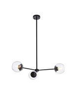 Elegant LD646D32BK - Briggs 32 Inch Pendant in Black with Clear Shade