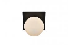 Elegant LD7304W7BLK - Jillian 1 Light Black and Frosted White Bath Sconce