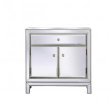 Elegant MF71034S - 29 In. Mirrored Cabinet in Antique Silver