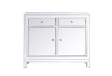Elegant MF72002WH - 38 Inch Mirrored End Table in White