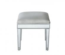 Elegant MF72007 - Dressing Stool 18in. Wx14in. Dx18in. H in Antique Silver Paint