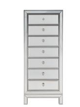 Elegant MF72047 - Lingerie Chest 7 Drawers 18in. Wx15in. Dx42in. H in Antique Silver Paint