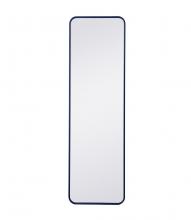 Elegant MR801860BL - Soft Corner Metal Rectangular Mirror 18x60 Inch in Blue