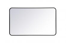 Elegant MR802440BK - Soft Corner Metal Rectangular Mirror 24x40 Inch in Black