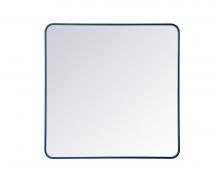 Elegant MR803636BL - Soft Corner Metal Rectangular Mirror 36x36 Inch in Blue