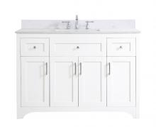 Elegant VF17048WH-BS - 48 Inch Single Bathroom Vanity in White with Backsplash