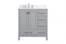 Elegant VF18832GR-BS - 32 Inch Single Bathroom Vanity in Gray with Backsplash