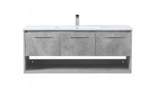 Elegant VF43048CG - 48 Inch Single Bathroom Floating Vanity in Concrete Grey