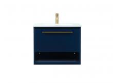 Elegant VF43524MBL - 24 Inch Single Bathroom Vanity in Blue
