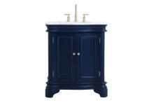 Elegant VF52030BL - 30 Inch Single Bathroom Vanity Set in Blue