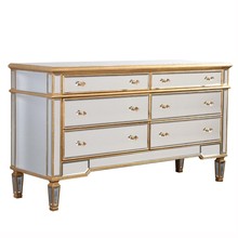 Elegant MF1-1005GC - 6 Drawers Dresser 60 in. x 20 in. x 34 in. in Gold Leaf