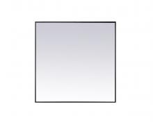 Elegant MR44242BK - Metal Frame Square Mirror 42 Inch in Black