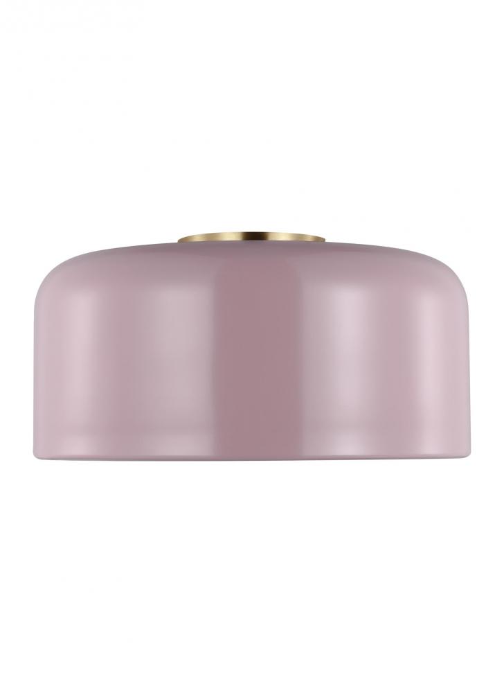 Malone transitional 1-light LED indoor dimmable medium ceiling flush mount in rose finish with rose