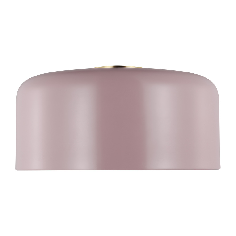 Malone transitional 1-light LED indoor dimmable large ceiling flush mount in rose finish with rose s