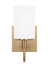 Visual Comfort & Co. Studio Collection 4157101-848 - Oak Moore traditional 1-light indoor dimmable bath vanity wall sconce in satin brass gold finish and