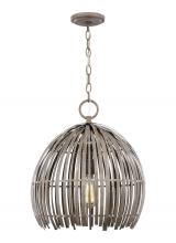 Visual Comfort & Co. Studio Collection 6622701-872 - Hanalei contemporary medium 1-light indoor dimmable pendant hanging chandelier light in washed pine