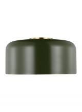 Visual Comfort & Co. Studio Collection 7605401-145 - Malone transitional 1-light indoor dimmable medium ceiling flush mount in olive finish with olive st