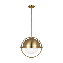 Visual Comfort & Co. Studio Collection TP1101BBS - Bacall transitional 1-light indoor dimmable large ceiling hanging pendant in burnished brass gold fi