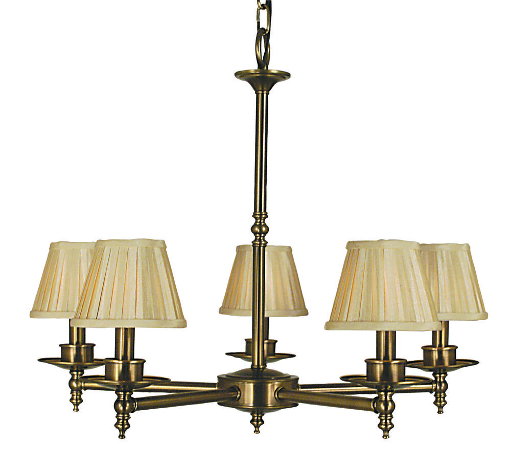 5-Light Polished Silver Sheraton Dining Chandelier
