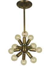 Framburg 4391 AB - 11-Light Antique Brass Simone Chandelier