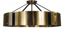 Framburg 5292 AB/MBLACK - 8-Light Antique Brass/Matte Black Lasalle Semi-Flush