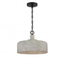 Savoy House Meridian M70103WGBK - 1-Light Pendant in Weathered Gray with Black