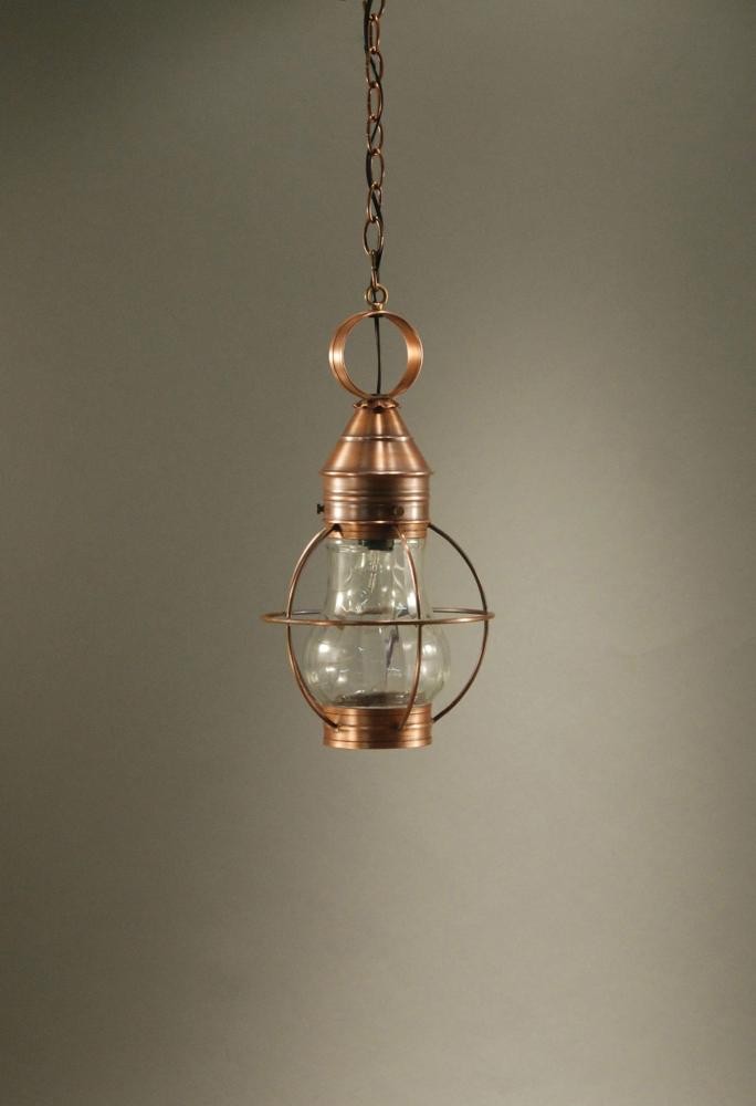Caged Pear Hanging Antique Brass Medium Base Socket Clear Seedy Glass