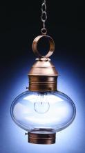 Northeast Lantern 2042-AB-MED-CSG - Onion Hanging No Cage Antique Brass Medium Base Socket Clear Seedy Glass