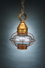 Northeast Lantern 2522-AB-MED-CSG - Caged Onion Hanging Antique Brass Medium Base Socket Clear Seedy Glass