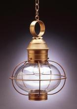 Northeast Lantern 2542-AB-LT2-CSG - Caged Onion Hanging Antique Brass 2 Candelabra Sockets Clear Seedy Glass