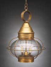 Northeast Lantern 2572-AC-LT3-CSG - Caged Onion Hanging Antique Copper 3 Candelabra Sockets Clear Seedy Glass