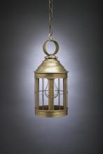 Northeast Lantern 3312-AC-MED-CSG - Cone Top Hanging Antique Copper Medium Base Socket Clear Seedy Glass Open Bottom