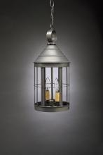 Northeast Lantern 3332-AC-LT2-CSG - Cone Top Hanging Antique Copper 2 Candelabra Sockets Clear Seedy Glass Open Bottom
