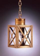 Northeast Lantern 5012-AC-MED-CSG - Can Top X-Bars Hanging Antique Copper Medium Base Socket Clear Seedy Glass