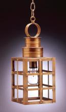 Northeast Lantern 5132-AC-MED-CSG - Can Top H-Bars Hanging Antique Copper Medium Base Socket Clear Seedy Glass