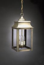 Northeast Lantern 5632-AC-LT3-CSG - Pagoda Hanging Antique Copper 3 Candelabra Sockets Clear Seedy Glass