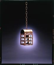 Northeast Lantern 6112-AB-MED-CSG - Culvert Top H-Bars Hanging Antique Brass Medium Base Socket Clear Seedy Glass