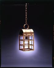 Northeast Lantern 6132-AC-MED-CSG - Culvert Top H-Bars Hanging Antique Copper Medium Base Socket Clear Seedy Glass