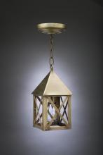 Northeast Lantern 7012-AB-MED-CSG - Pyramid Top X-Bars Hanging Antique Brass Medium Base Socket Clear Seedy Glass