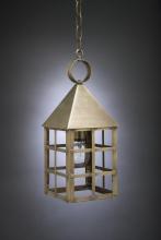 Northeast Lantern 7132-AB-MED-CSG - Pyramid Top H-Bars Hanging Antique Brass Medium Base Socket Clear Seedy Glass