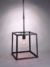 Northeast Lantern ST1213-AB-MED-CSG - Square Trapezoid Hanging Antique Brass Medium Base Socket Clear Seedy Glass