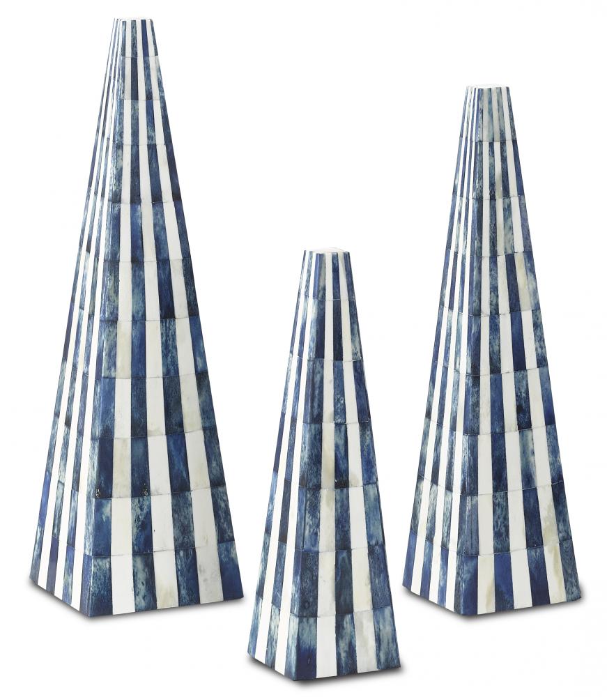 Ossian Blue Obelisk Set of 3