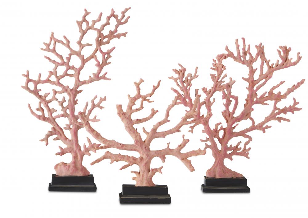 Red Coral Branches Large Set of 3